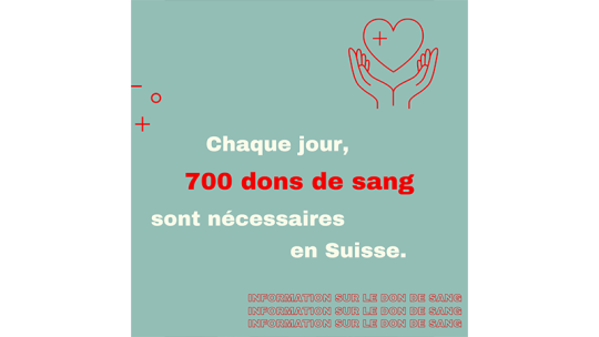 Chaque jour, 700 dons de sang sont nécessaires en Suisse.